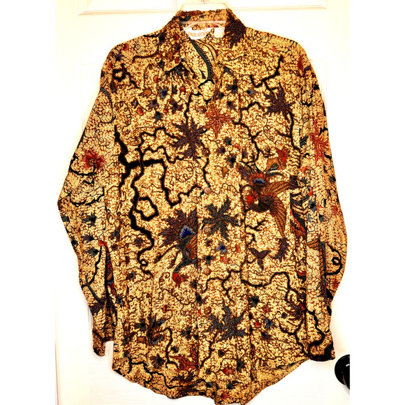 PAULL ROPP Men's Sz M Heavy Beaded Cotton button down Long Sleeve Shirt Vintage - Picture 1 of 16